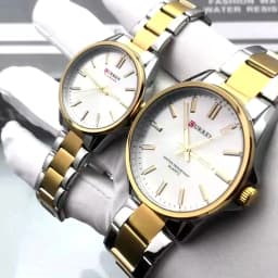 CURREN Fashion Brand Couple Watches for Lovers Simple Classic Quartz Stainless Steel Bracelet Wristwatches with Luminous Hands