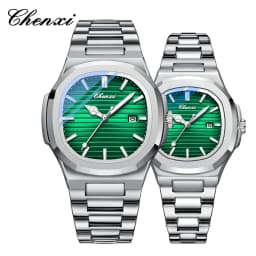 Fashion Couple Watches Men and Women Business Luxury Stainless Steel Quartz Wristwatch Waterproof Luminous Couple Watch Pair Set