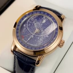 OLEVS 9923 Moon Phase Automatic Mechanical Watches for Man Fashion Leather Strap Waterproof Starry Sky Blue Luxury Men's Watches