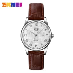 SKMEI 9058 Brand Lovers Quartz Watch Love Witness Time Watches Women Men Fashion Casual Leather Strap Waterproof Wristwatches
