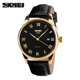SKMEI 9058 Brand Lovers Quartz Watch Love Witness Time Watches Women Men Fashion Casual Leather Strap Waterproof Wristwatches