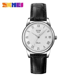 SKMEI 9058 Brand Lovers Quartz Watch Love Witness Time Watches Women Men Fashion Casual Leather Strap Waterproof Wristwatches