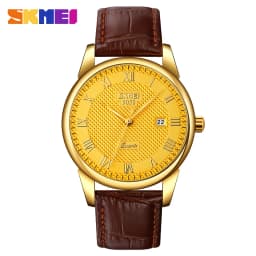 SKMEI 9058 Brand Lovers Quartz Watch Love Witness Time Watches Women Men Fashion Casual Leather Strap Waterproof Wristwatches