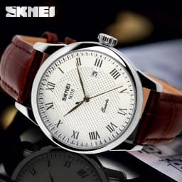SKMEI 9058 Brand Lovers Quartz Watch Love Witness Time Watches Women Men Fashion Casual Leather Strap Waterproof Wristwatches