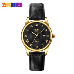 SKMEI 9058 Brand Lovers Quartz Watch Love Witness Time Watches Women Men Fashion Casual Leather Strap Waterproof Wristwatches
