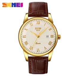 SKMEI 9058 Brand Lovers Quartz Watch Love Witness Time Watches Women Men Fashion Casual Leather Strap Waterproof Wristwatches