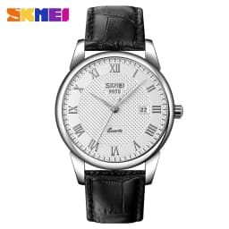 SKMEI 9058 Brand Lovers Quartz Watch Love Witness Time Watches Women Men Fashion Casual Leather Strap Waterproof Wristwatches
