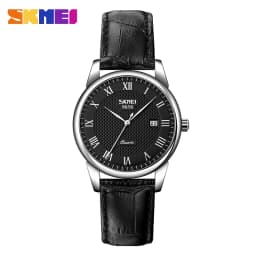 SKMEI 9058 Brand Lovers Quartz Watch Love Witness Time Watches Women Men Fashion Casual Leather Strap Waterproof Wristwatches