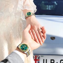 POEDAGAR Top Luxury Couple's Watches Luminous Date Classic Watches For Couple Quartz Stainless Steel Couple Watch Lovers Set+Box