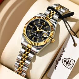 POEDAGAR Top Luxury Couple's Watches Luminous Date Classic Watches For Couple Quartz Stainless Steel Couple Watch Lovers Set+Box