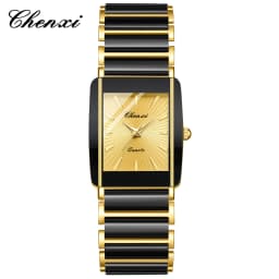 CHENXI Luxury Couple Watch High Quality Fashion Crystal Rectangular Dial Quartz Watch Men Women Valentine'S Day Wedding Gift