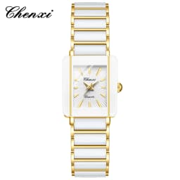 CHENXI Luxury Couple Watch High Quality Fashion Crystal Rectangular Dial Quartz Watch Men Women Valentine'S Day Wedding Gift