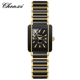 CHENXI Luxury Couple Watch High Quality Fashion Crystal Rectangular Dial Quartz Watch Men Women Valentine'S Day Wedding Gift