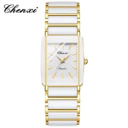 CHENXI Luxury Couple Watch High Quality Fashion Crystal Rectangular Dial Quartz Watch Men Women Valentine'S Day Wedding Gift