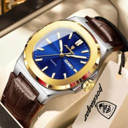 POEDAGAR Fashion Wristwatch For Boyfriend Luminous Waterproof Week Calendar Business Couple Watches Leather Luxury Men's Watches
