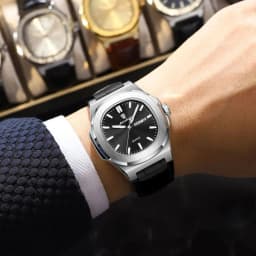 POEDAGAR Fashion Wristwatch For Boyfriend Luminous Waterproof Week Calendar Business Couple Watches Leather Luxury Men's Watches