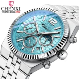 CHENXI Original Men Quartz Watch Waterproof Business Chronograph Man Wristwatch Luminous Fashion Steel Strap Watch for Men