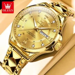 OLEVS 2906 Couple Watch Original Roman Scale Diamond Dial Luxury Quartz Watch For Men Women Rhombus Strap Waterproof Hand Clock