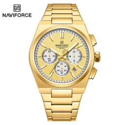 Top Brand NAVIFORCE Men and Women Quartz Chronograph Watch Stainless Band Stylish 24 Hours Date Display Couple Wristwatches 2024