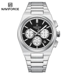 Top Brand NAVIFORCE Men and Women Quartz Chronograph Watch Stainless Band Stylish 24 Hours Date Display Couple Wristwatches 2024