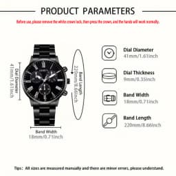 Men's Fashion Business watch, Simple casual quartz watch,  Daily and work accessories, holiday gifts