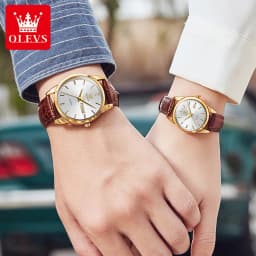 OLEVS 6898 Couple's Watches Luxury Original Fashion Brand Waterproof Luminous Quartz Wristwatch Calendar Design For Date Sport