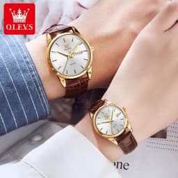 OLEVS 6898 Couple's Watches Luxury Original Fashion Brand Waterproof Luminous Quartz Wristwatch Calendar Design For Date Sport
