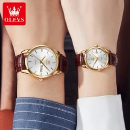 OLEVS 6898 Couple's Watches Luxury Original Fashion Brand Waterproof Luminous Quartz Wristwatch Calendar Design For Date Sport