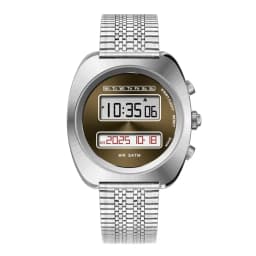 Vintage Futuristic Design Watch ChronoD Retro 1970s Electronic Dual Display Watch LCD Stainless Steel Case