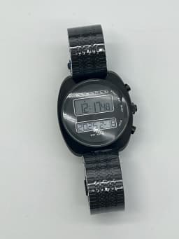 Vintage Futuristic Design Watch ChronoD Retro 1970s Electronic Dual Display Watch LCD Stainless Steel Case
