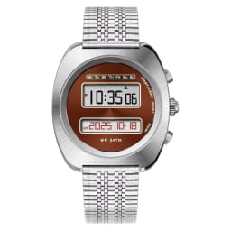 Vintage Futuristic Design Watch ChronoD Retro 1970s Electronic Dual Display Watch LCD Stainless Steel Case