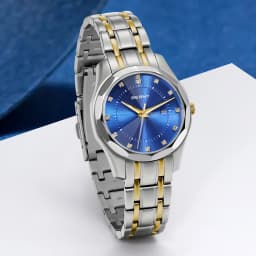 BERNY Watch for Women Blue Dial Ladies Wristwatch Waterproof Golden Stainless Steel Quartz Fashion Diamon Design Women's Watches