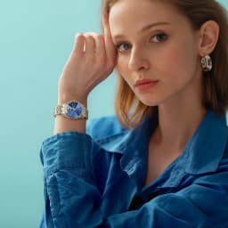 BERNY Watch for Women Blue Dial Ladies Wristwatch Waterproof Golden Stainless Steel Quartz Fashion Diamon Design Women's Watches