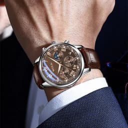 Hot Sales Brown Leather Watch For Men Casual Business Men's Wristwatches Fashion Quartz Clock Reloj Hombre Relogios Masculino