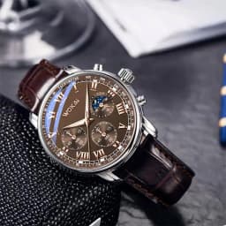 Hot Sales Brown Leather Watch For Men Casual Business Men's Wristwatches Fashion Quartz Clock Reloj Hombre Relogios Masculino