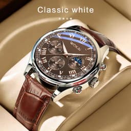 Hot Sales Brown Leather Watch For Men Casual Business Men's Wristwatches Fashion Quartz Clock Reloj Hombre Relogios Masculino