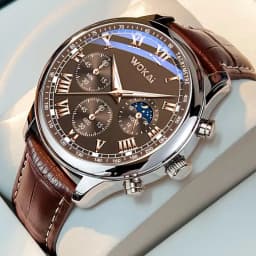 Hot Sales Brown Leather Watch For Men Casual Business Men's Wristwatches Fashion Quartz Clock Reloj Hombre Relogios Masculino