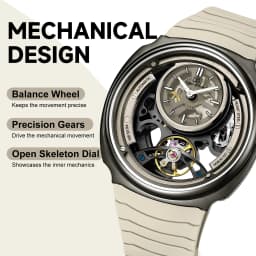 DANIEL GORMAN High Quality Men's Automatic Watch with Stylish Sports Silicone Strap 5 ATM Waterproof Mechanical Watches DG8127