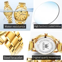 OLEVS 5567 Fashion Original Brand Couple Watches Waterproof Week Calendar Luminous Quartz Watch for Men and Women Lovers Watch