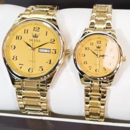 OLEVS 5567 Fashion Original Brand Couple Watches Waterproof Week Calendar Luminous Quartz Watch for Men and Women Lovers Watch