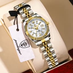 POEDAGAR Casual Couple's Watches Luminous Date Watches For Couple Quartz Stainless Steel Fashion Couple Watch Love Gift Set+Box