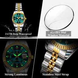 POEDAGAR Casual Couple's Watches Luminous Date Watches For Couple Quartz Stainless Steel Fashion Couple Watch Love Gift Set+Box