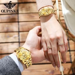 OUPINKE Couple Watches Top Brand Luxury Fashion Original Automatic Mechanical Wristwatch Independent Second Dial Waterproof New