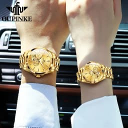 OUPINKE Couple Watches Top Brand Luxury Fashion Original Automatic Mechanical Wristwatch Independent Second Dial Waterproof New