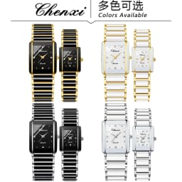 CHENXI 104A Couple's Watches Luxury Waterproof Relojes Para Damas Wristwatch for Woman and Man Simulated-Ceramics Strap Gift