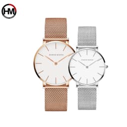 Couple Watches Dropship Simple 1 Set Watch Casual Fashion Steel Mesh Steel Waterproof Luxury Brand Sport Watch Relogio Masculino