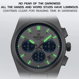NAVIFORCE Male Quartz Stylish Watches Chronograph Waterproof Luminous Hands Stainless Steel Band Men Luxury Business Wristwatch