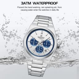 NAVIFORCE Male Quartz Stylish Watches Chronograph Waterproof Luminous Hands Stainless Steel Band Men Luxury Business Wristwatch