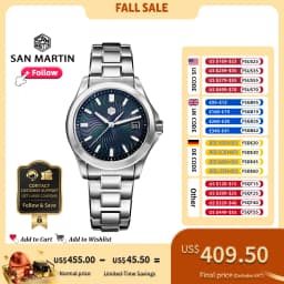 San Martin Watch 39mm Luxury Dress Miyota 9015 Automatic Mechanical Watches for Men With Mop Guilloche 100m Waterproof SN0150