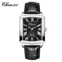 CHENXI 079A Fashion Couple Quartz Watches Casual Retro Clocks Calendar Waterproof Leather Strap Classic Men Women Wristwatch